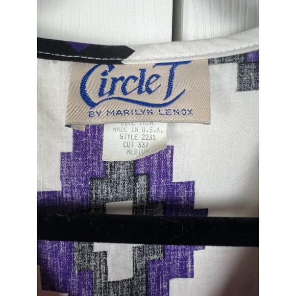 Vintage 80s Western Circle T Marilyn Lenox Boho White Blouse and Skirt Set Med - Picture 5 of 9